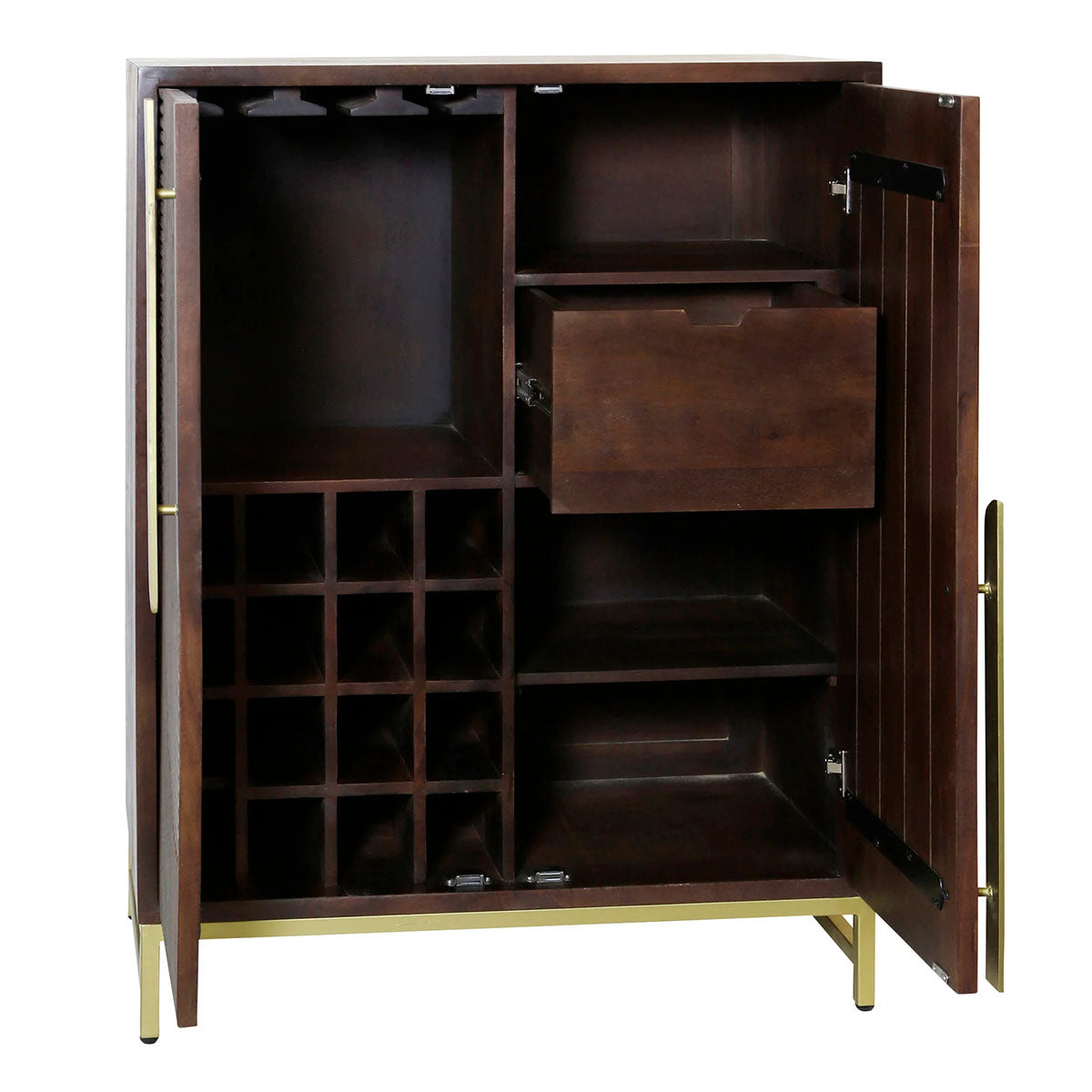 SOLID MANGO WOOD MINI BAR CABINET