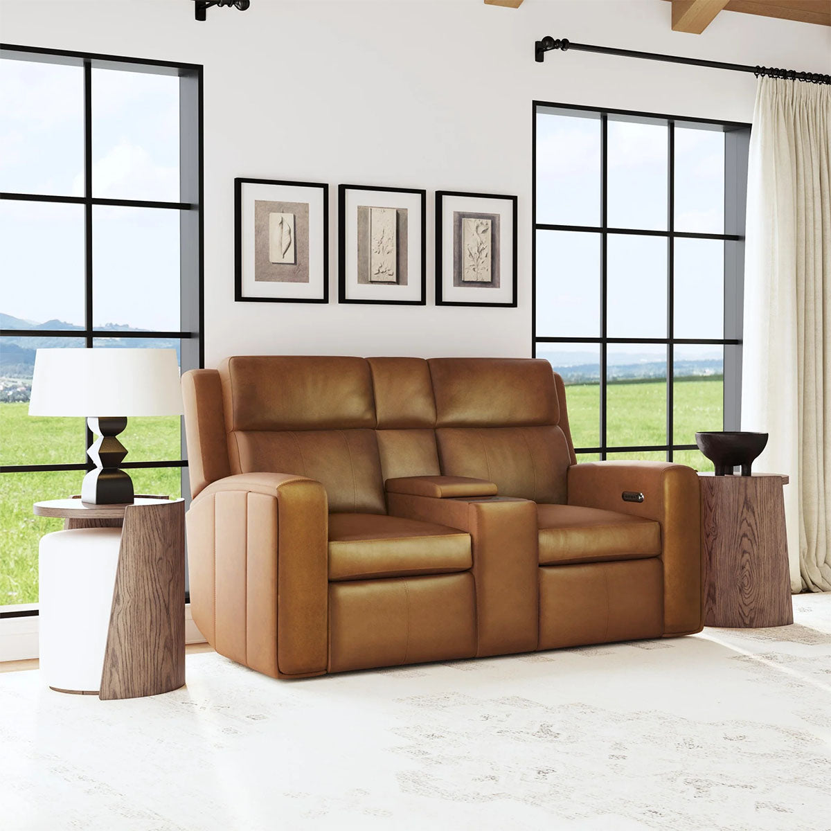 WYATT CANYON LOVESEAT W/ CONSOLE & POWER HEADRESTS & LUMBAR
