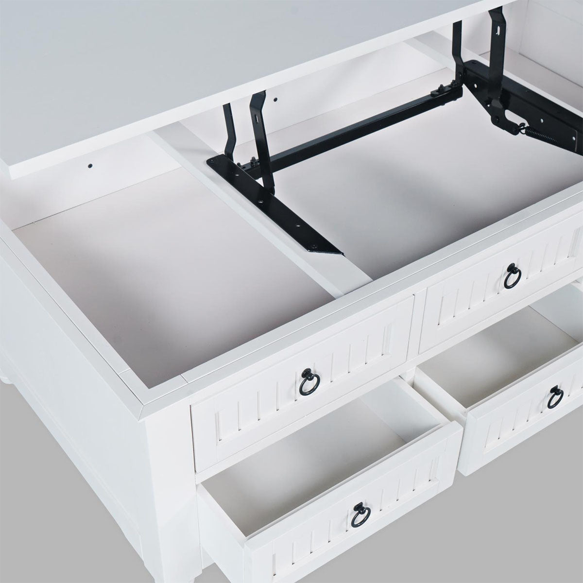 WESTPORT WHITE CASTERED LIFT COFFEE TABLE