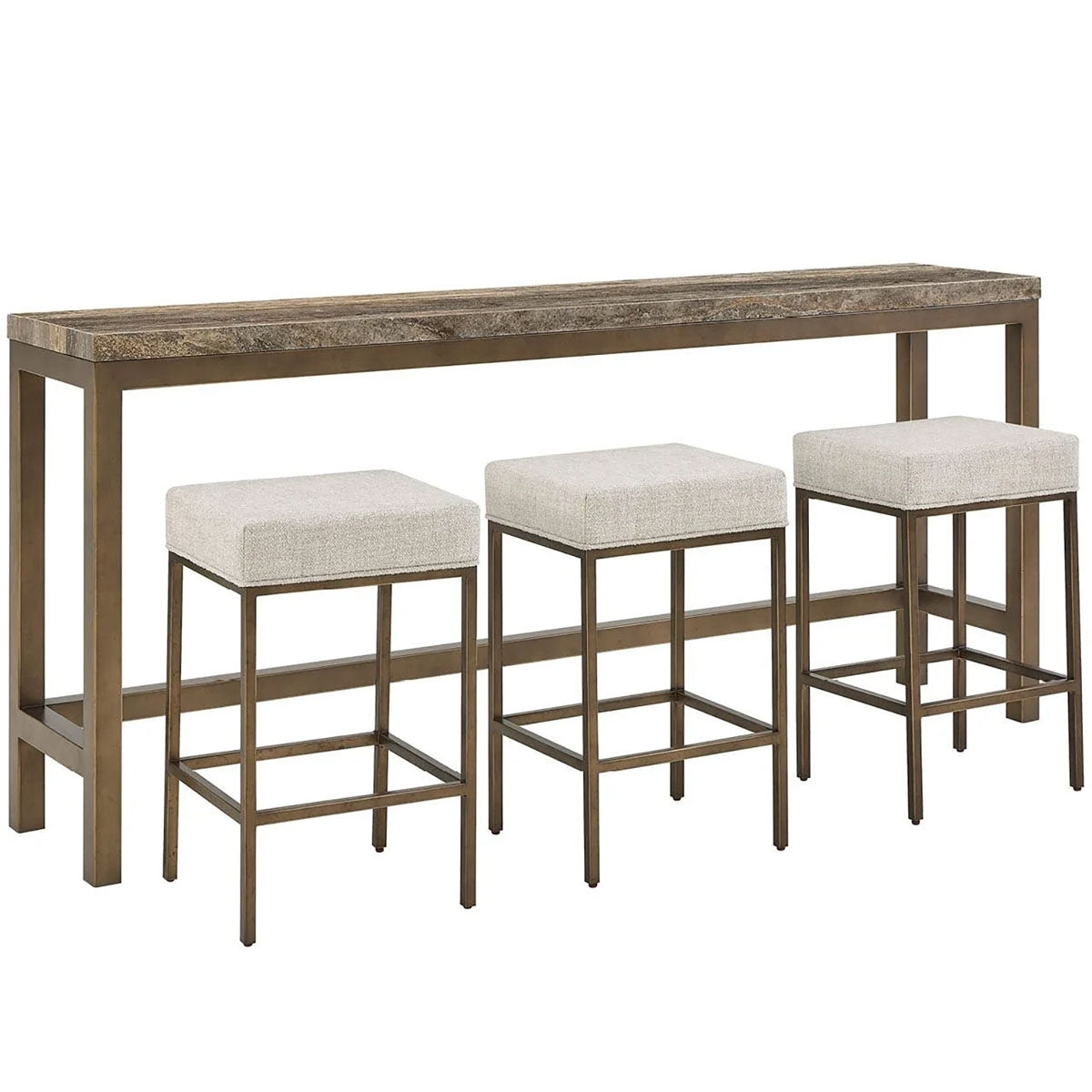 MONTCLAIR BRINDLE CONSOLE W/ STOOLS
