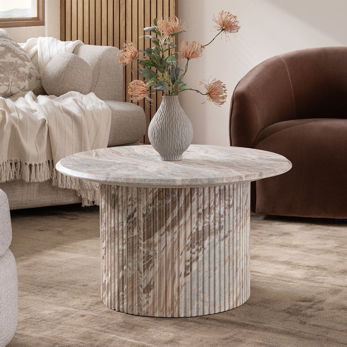 NORDENS MARBLE ROUND COFFEE TABLE