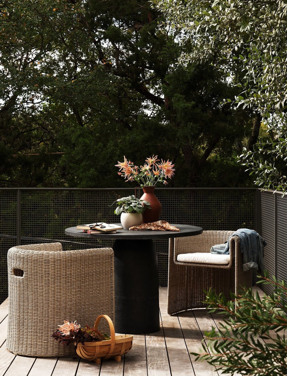 BASIL OUTDOOR DINING TABLE IN AGED GREY