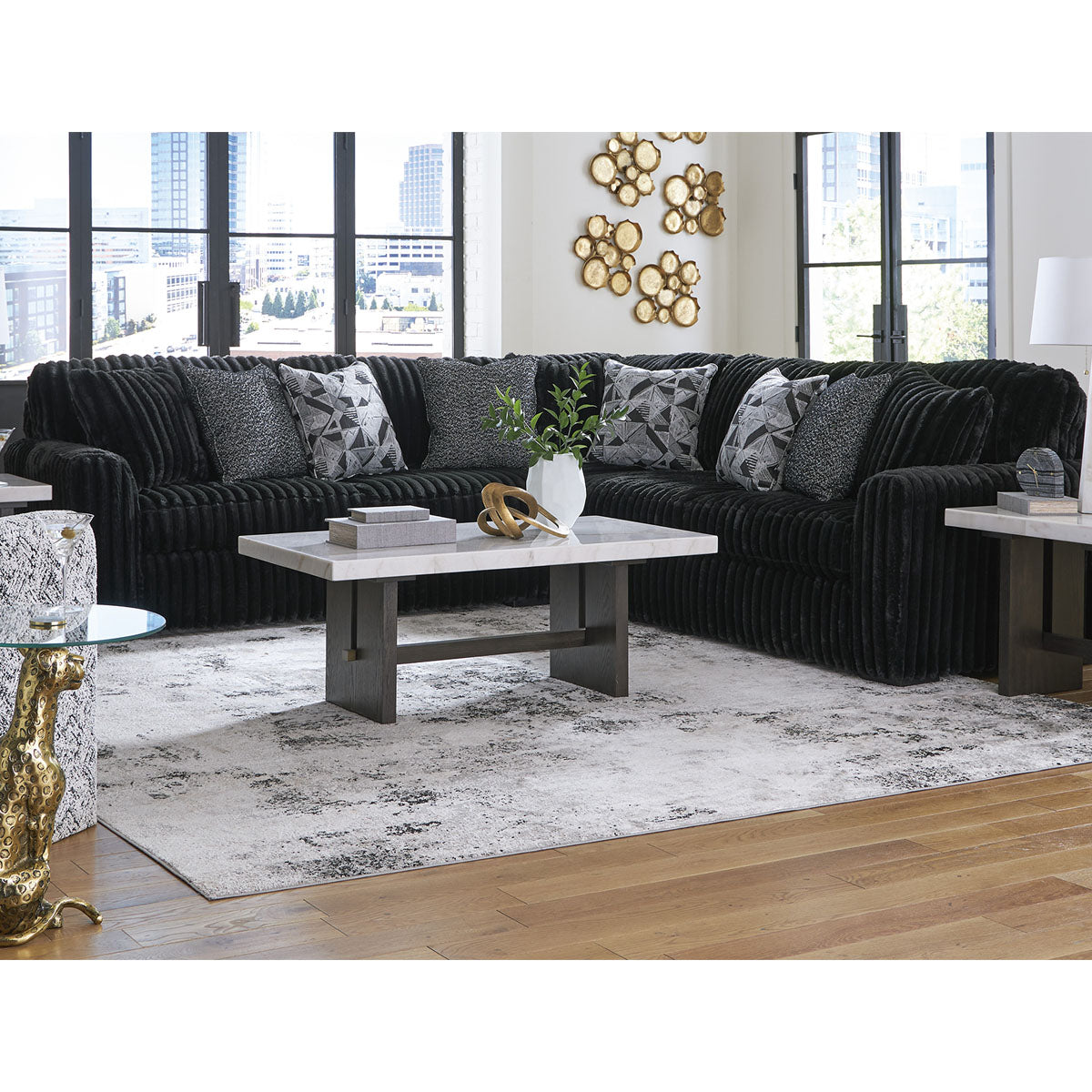 MIDNIGHT MADNESS L-SHAPE 3PC SECTIONAL