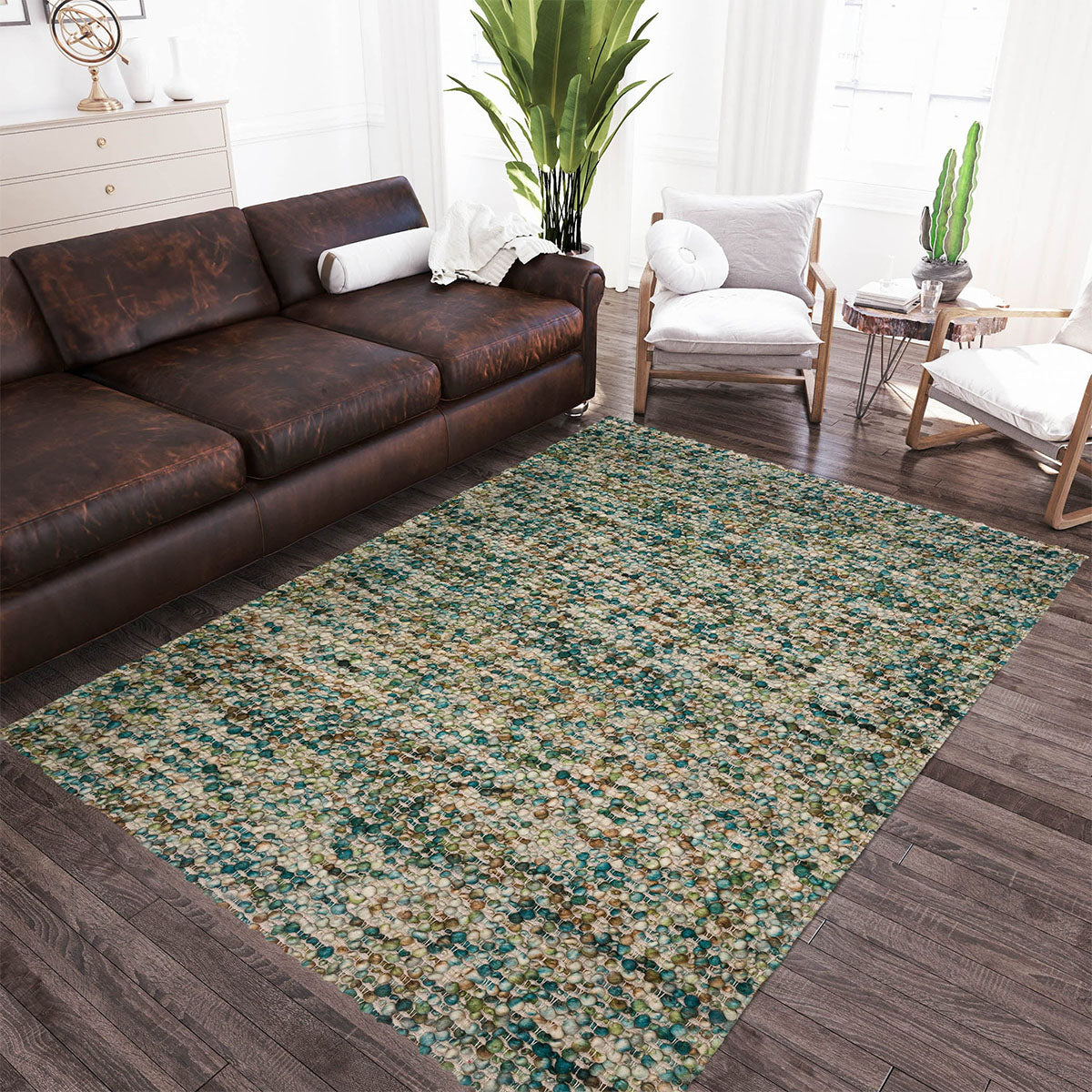 HANU 1 TEAL 5X7'6 RUG