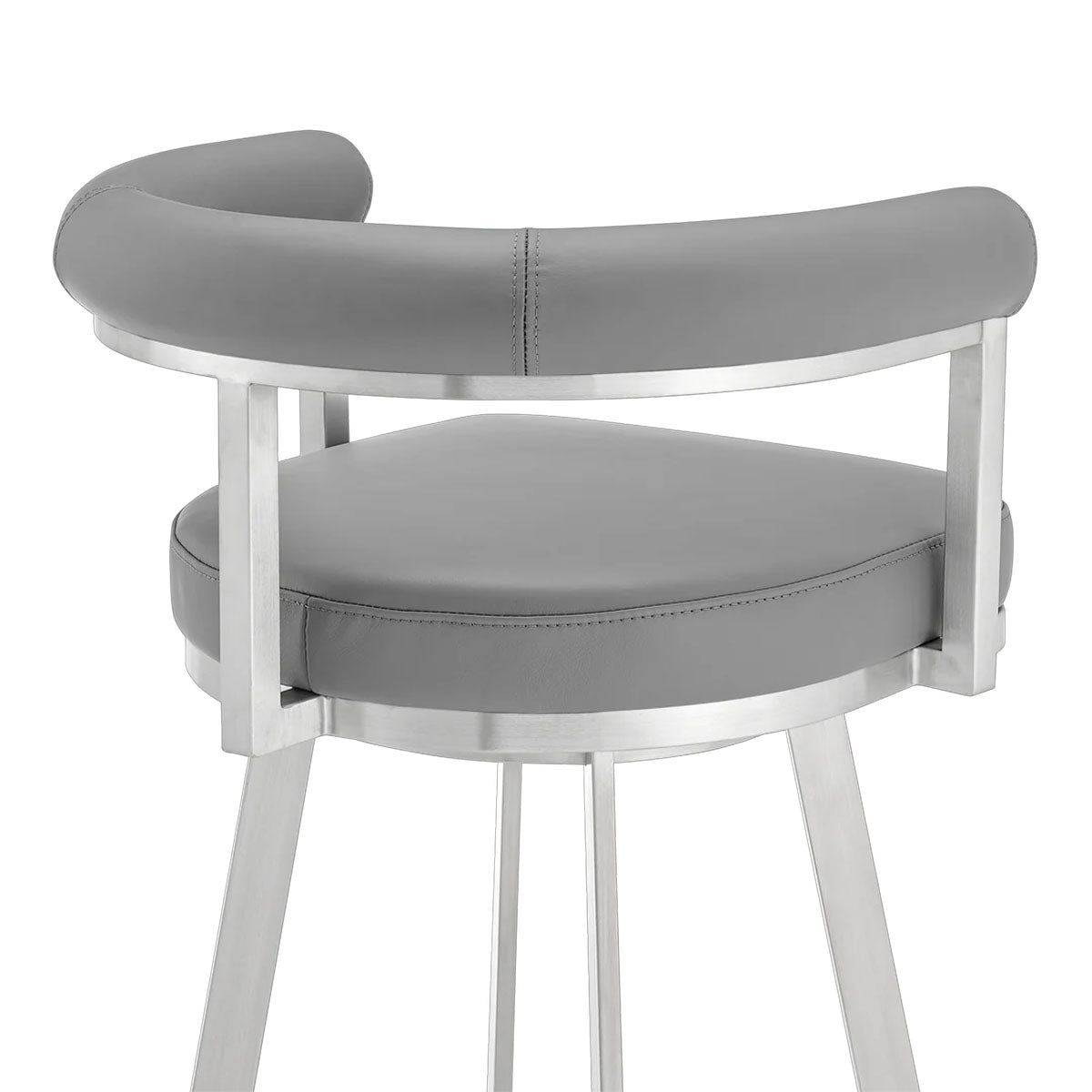MAGNOLIA GREY LEATHER & STEEL BAR STOOL