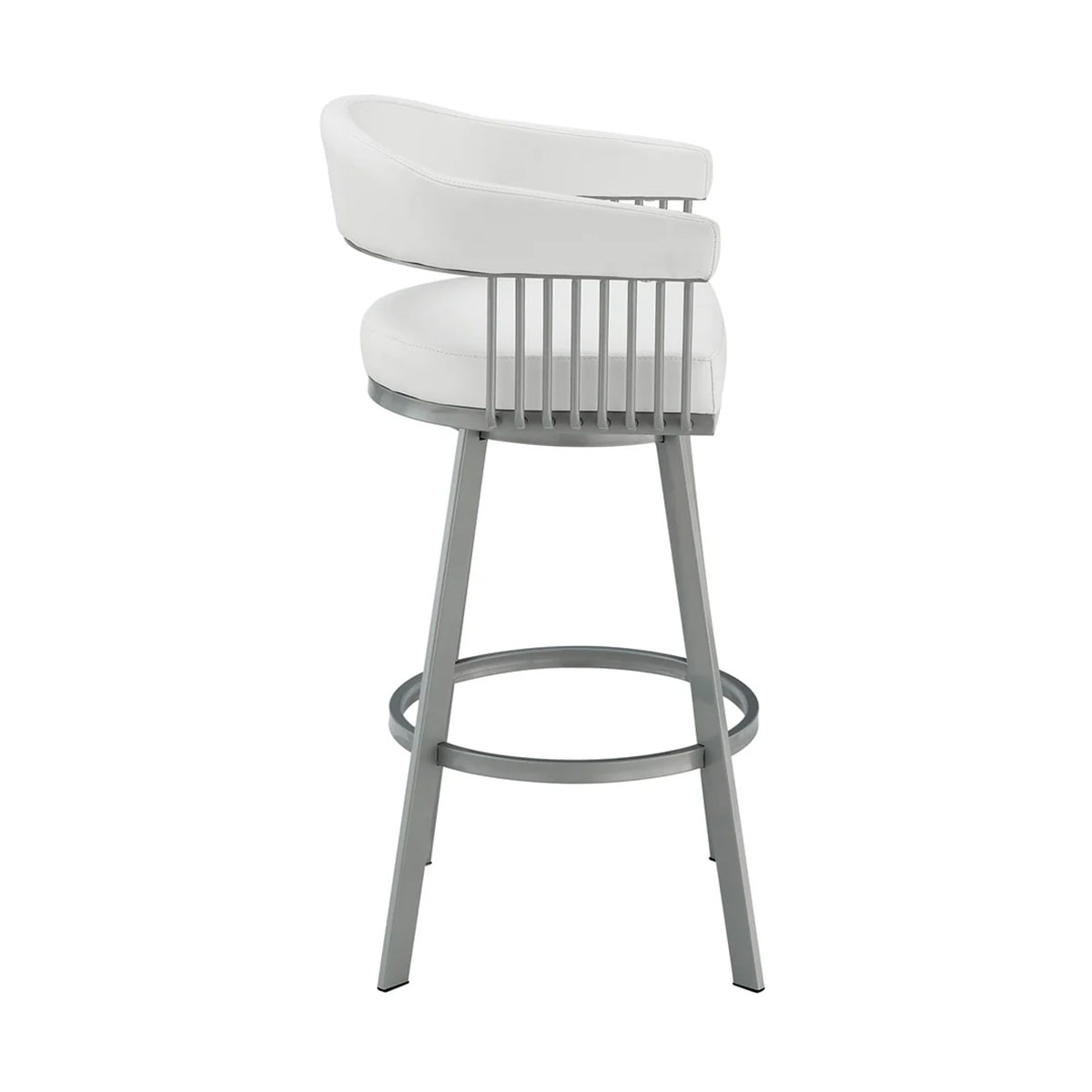 CHELSEA WHITE LEATHER & STEEL COUNTER STOOL