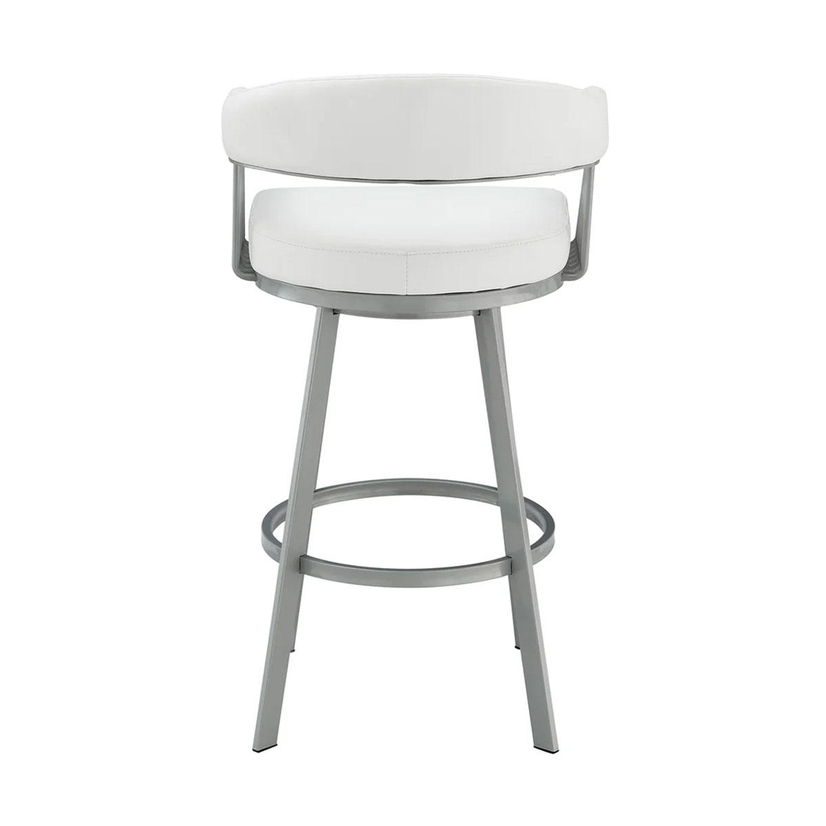 CHELSEA WHITE LEATHER & STEEL COUNTER STOOL