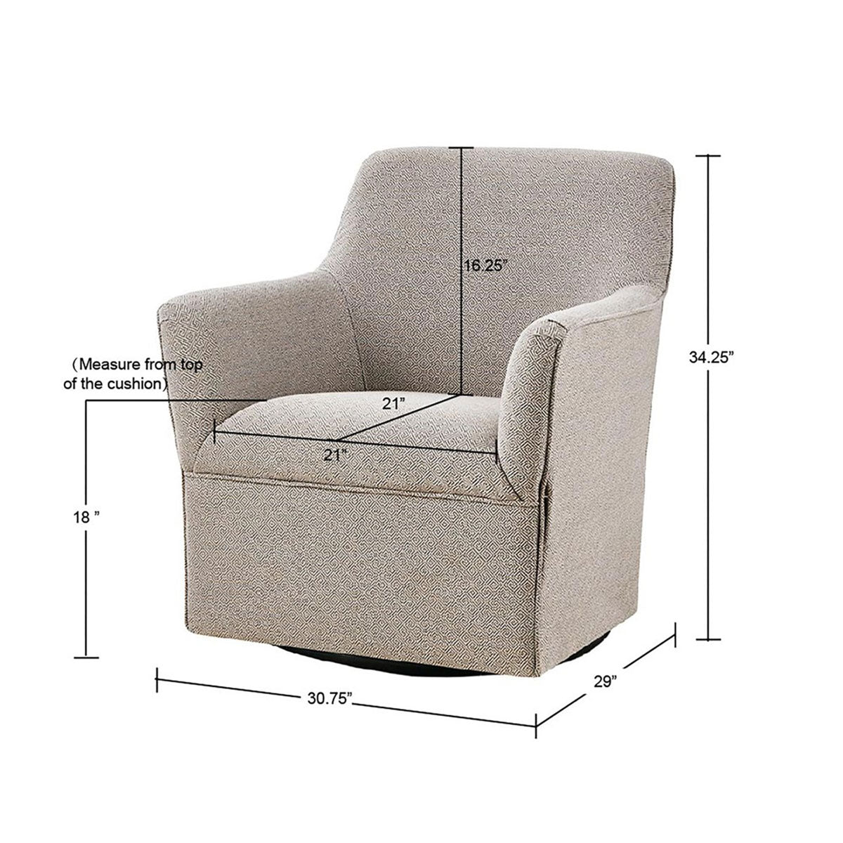 AUGUSTINE TAUPE SWIVEL GLIDER