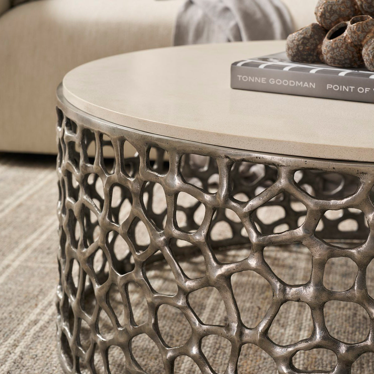 OASIS CORAL NICKEL COCKTAIL TABLE