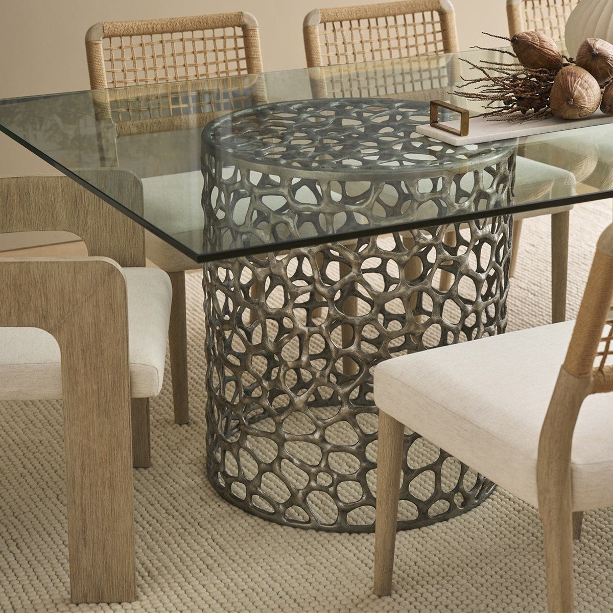 OASIS NKL CORAL GLASS TABLE