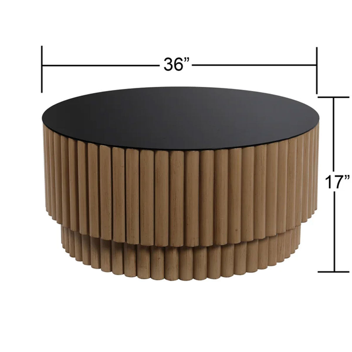 FLUTED BARREL RND COFFEE TABLE
