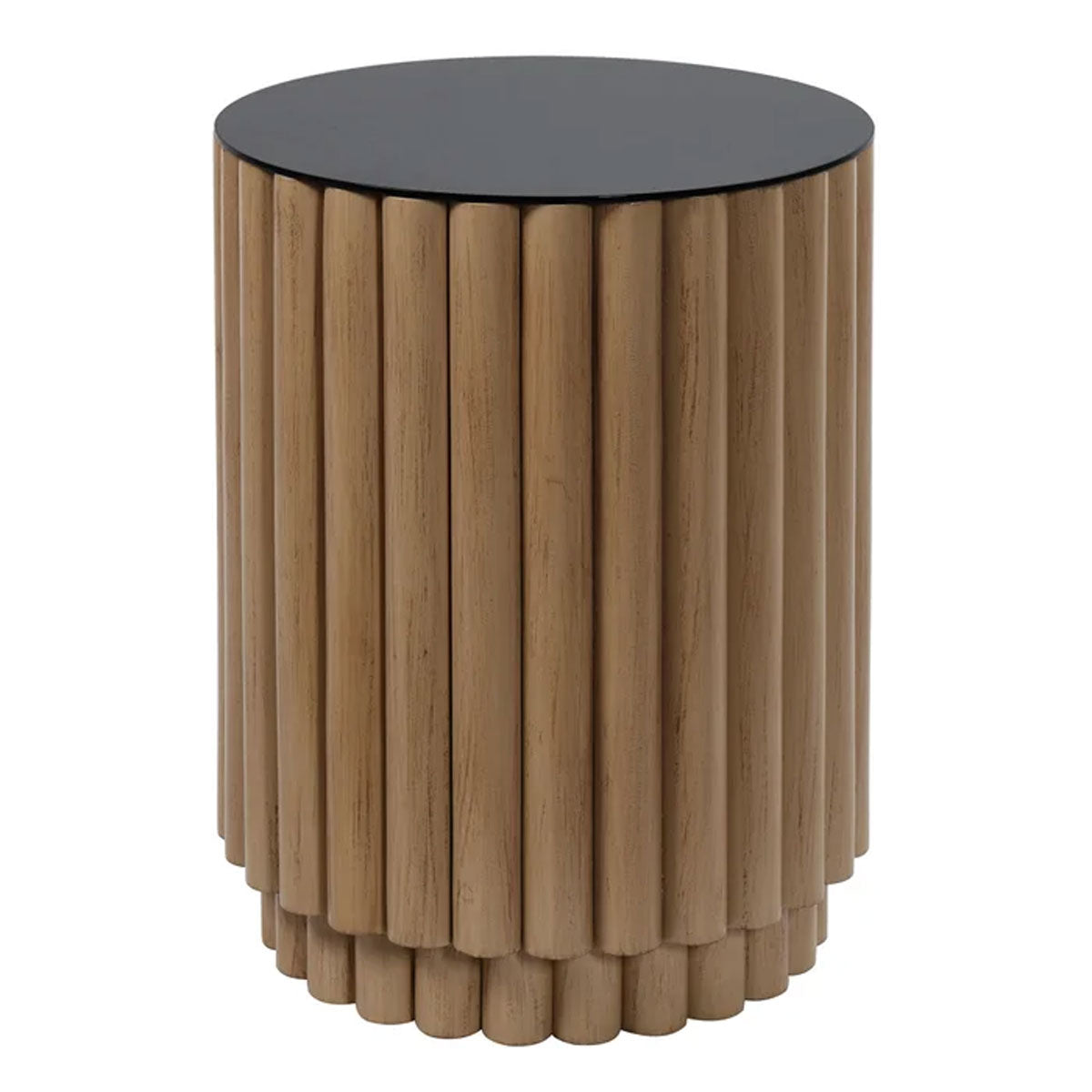 FLUTTED BARREL END TABLE
