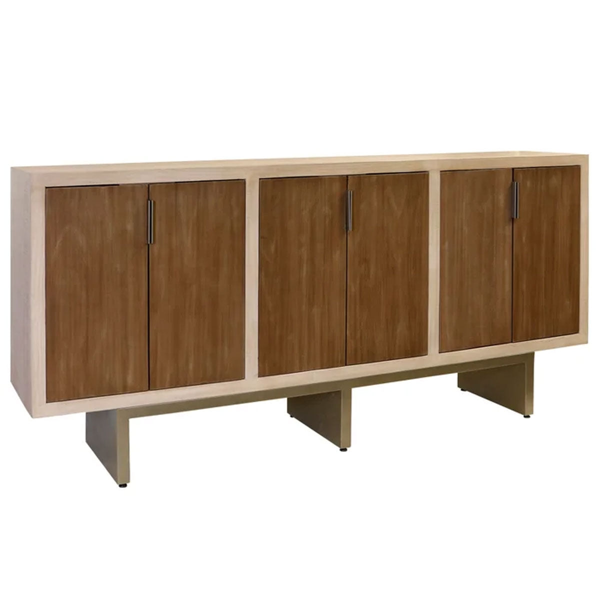 NATURAL & CHERRY 6 DRAWER CONSOLE