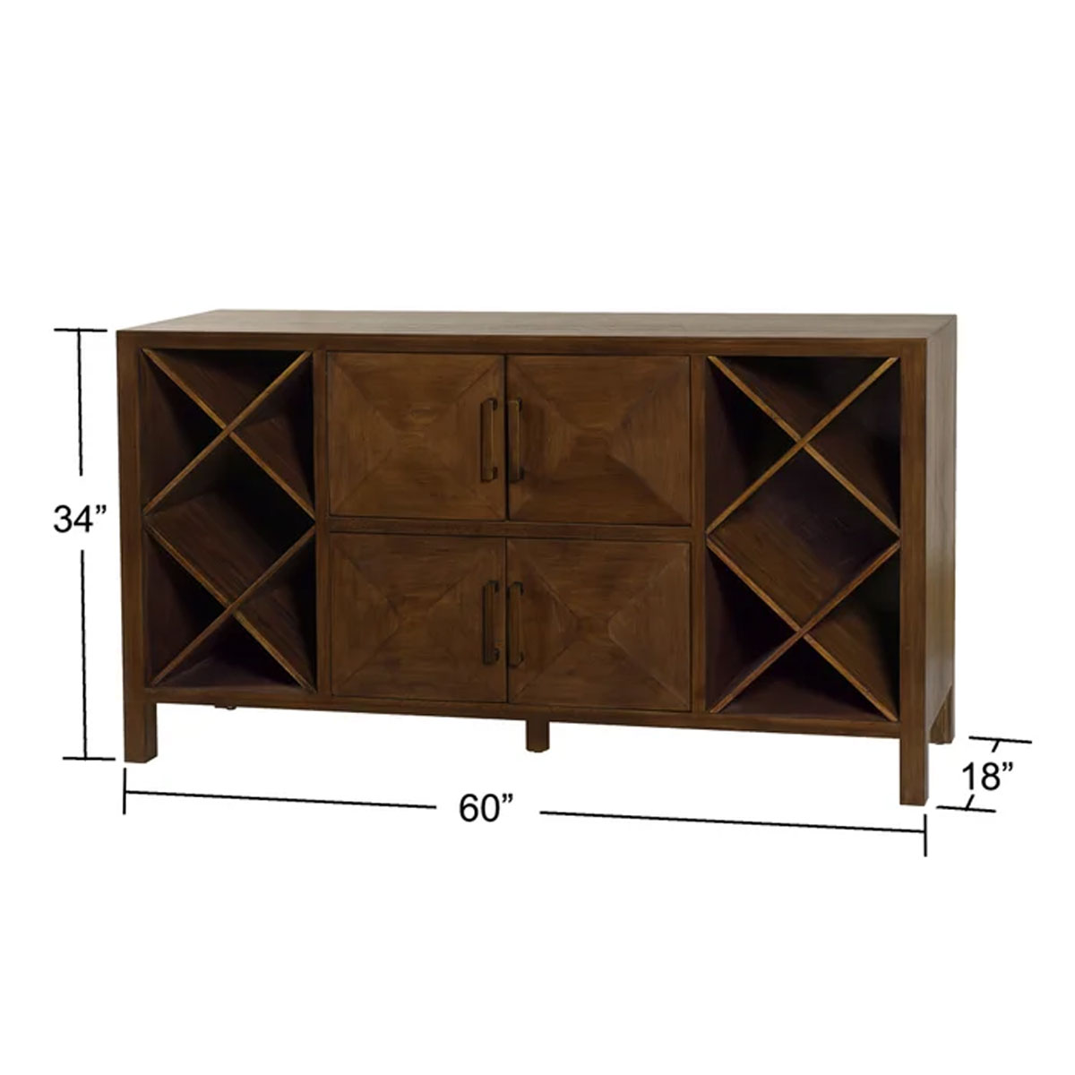 4DR BUFFET W/ WINE BOTTLE STOR