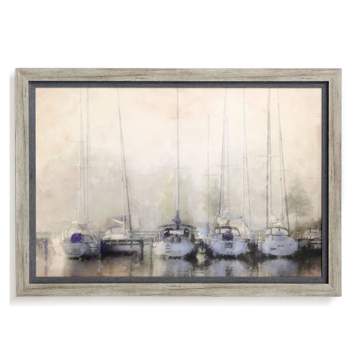SAILBOATS IN FOG FRAMED ART
