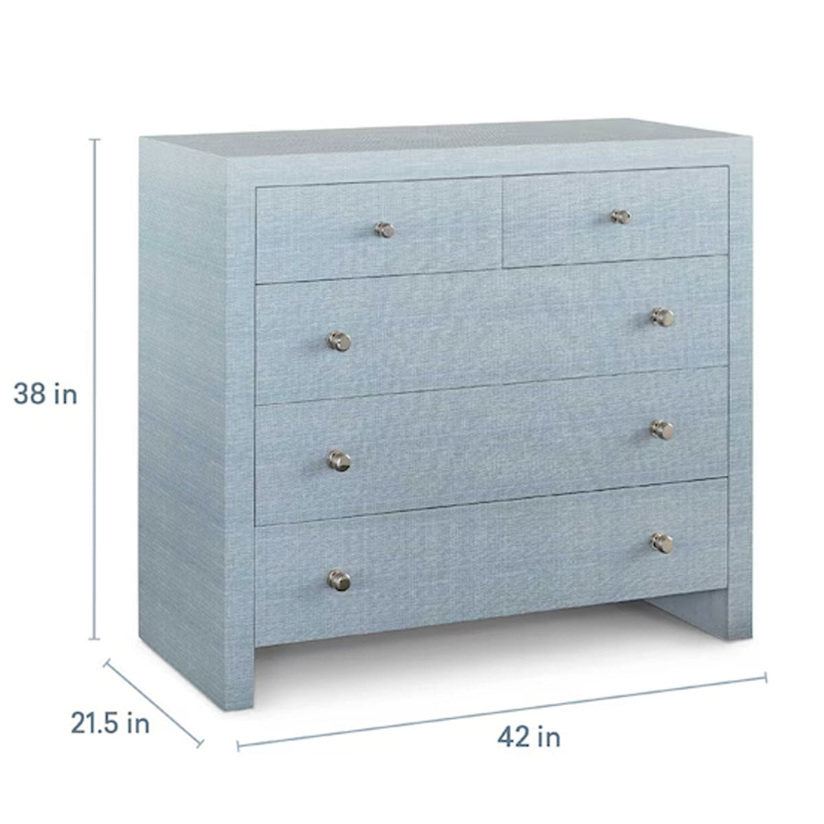 NEWBURY BLUE RAFFIA 4DRW CHEST