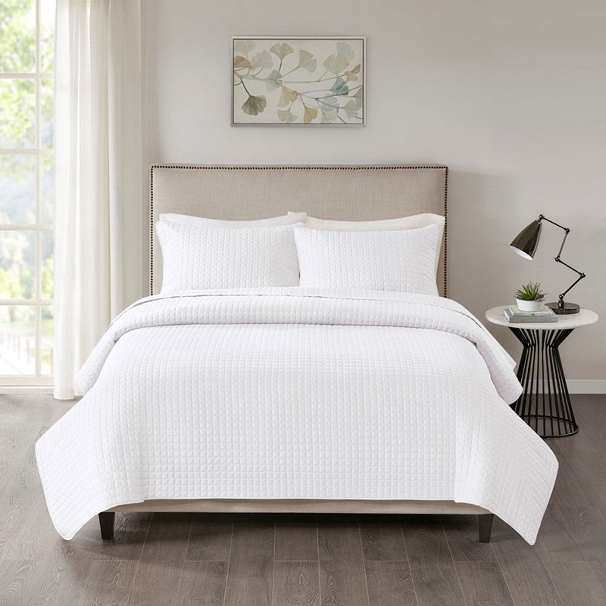 Otto 3 Pc Quilt Set White Queen