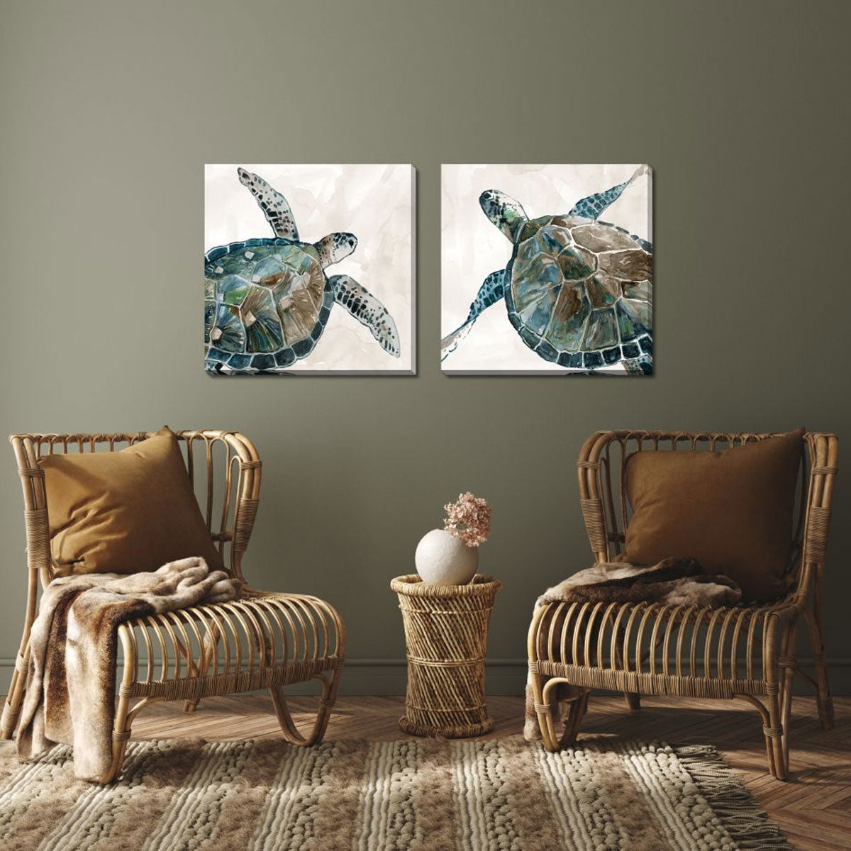 SEA TURTLE CANVAS 18X18