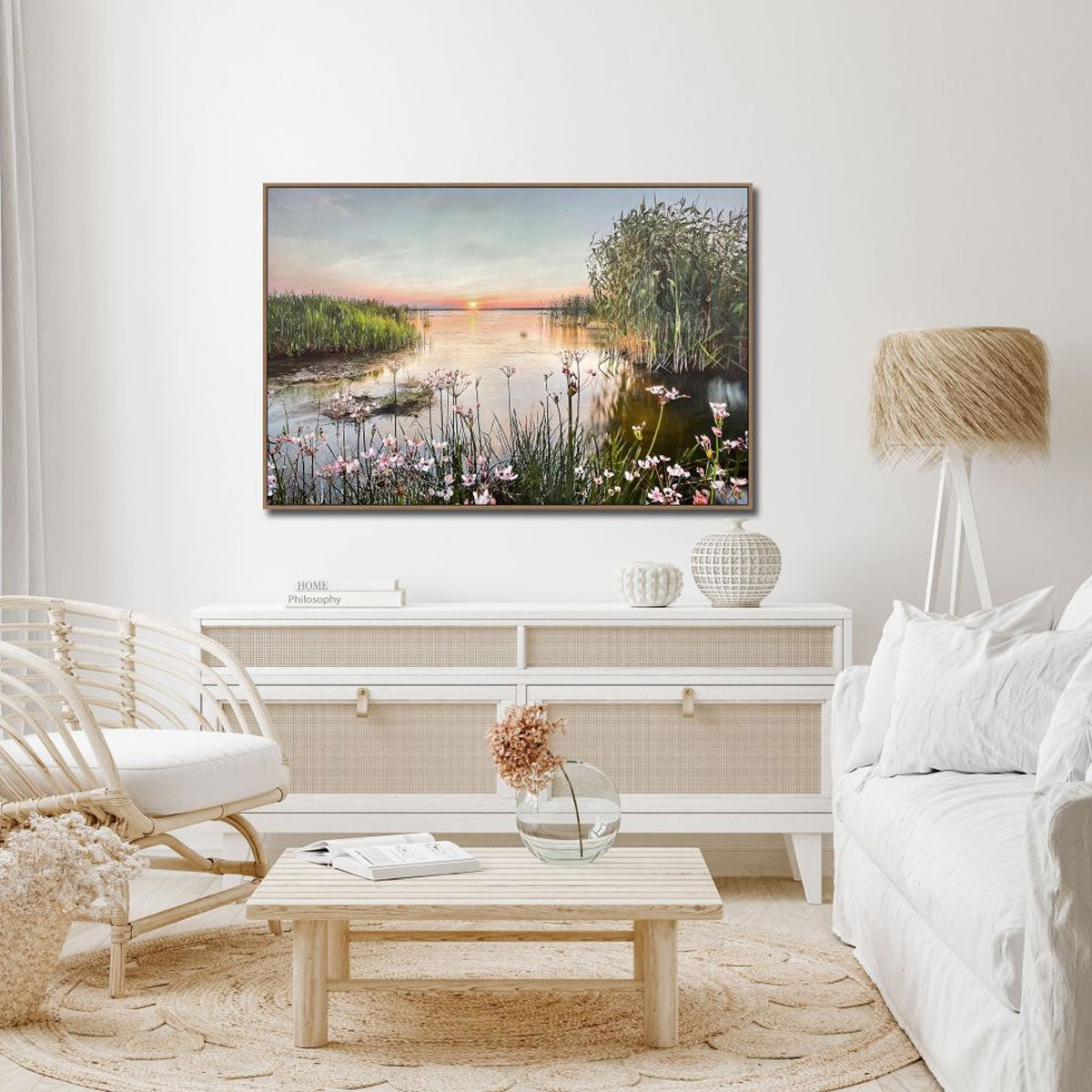 SUNSET MARSHLAND FRAMED ART