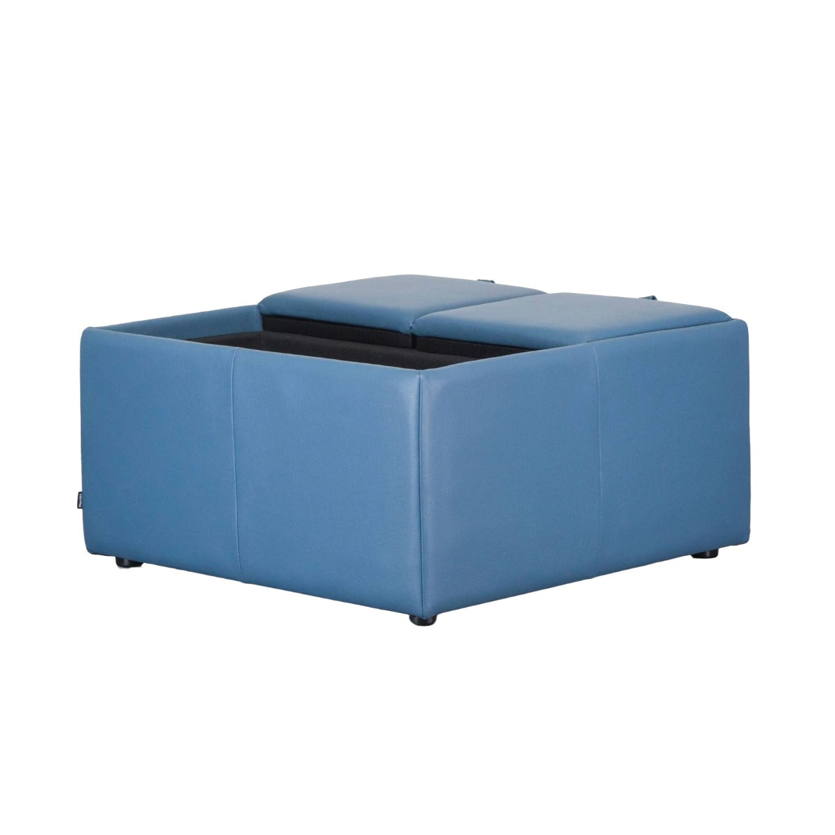 MINGLE SQ MED OTT W/WOOD TOP