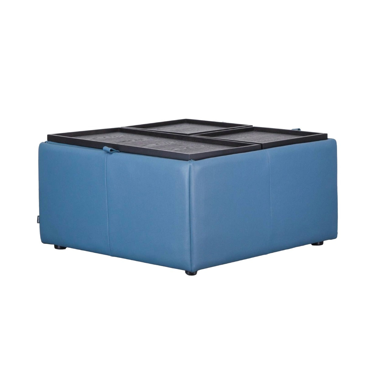 MINGLE SQ MED OTT W/WOOD TOP