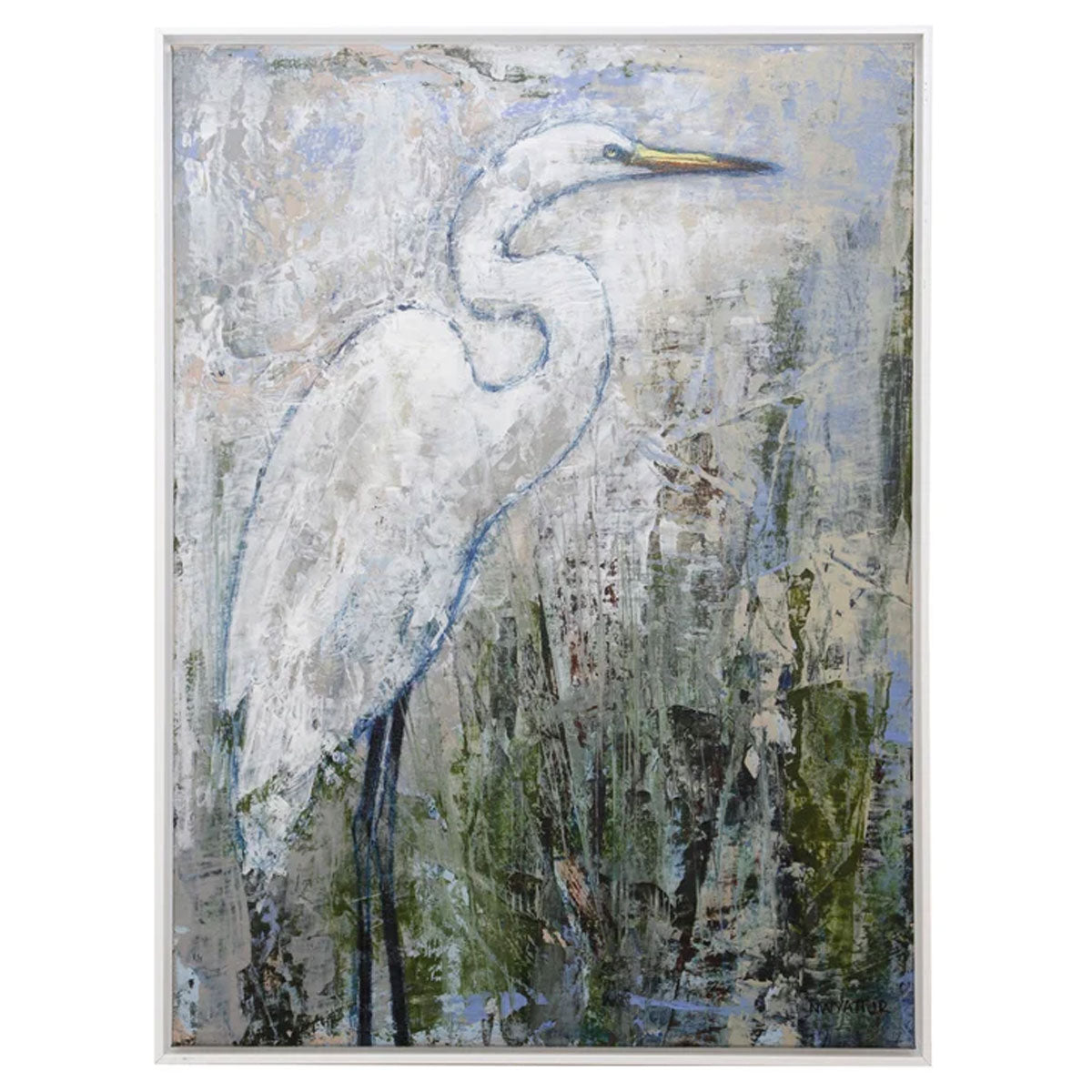 WHT EGRET SOLITUDE I ART