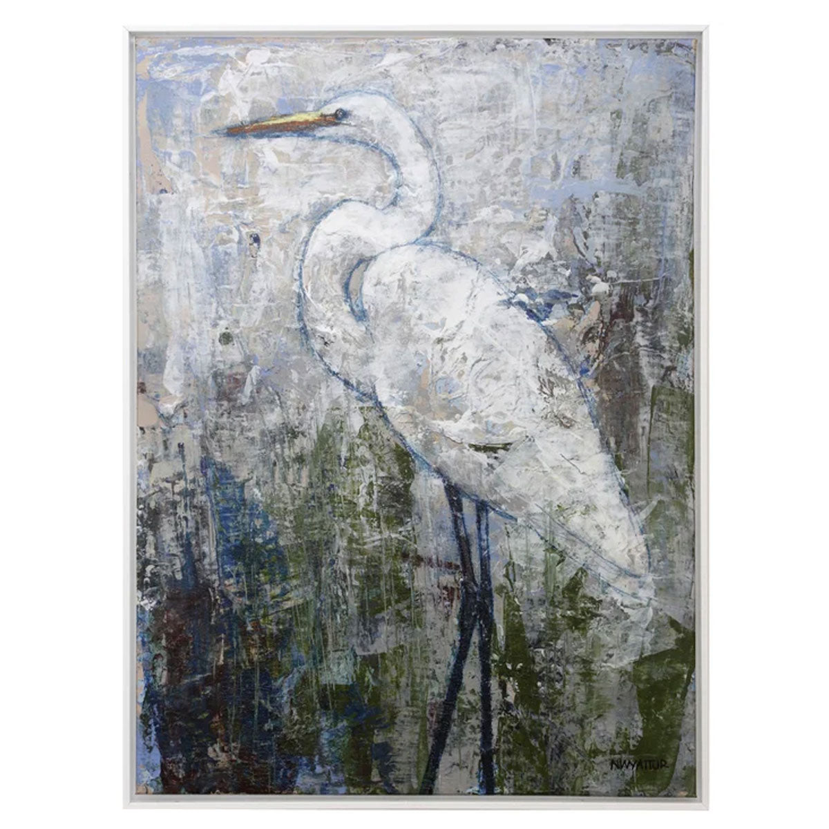 WHT EGRET SOLITUDE II ART