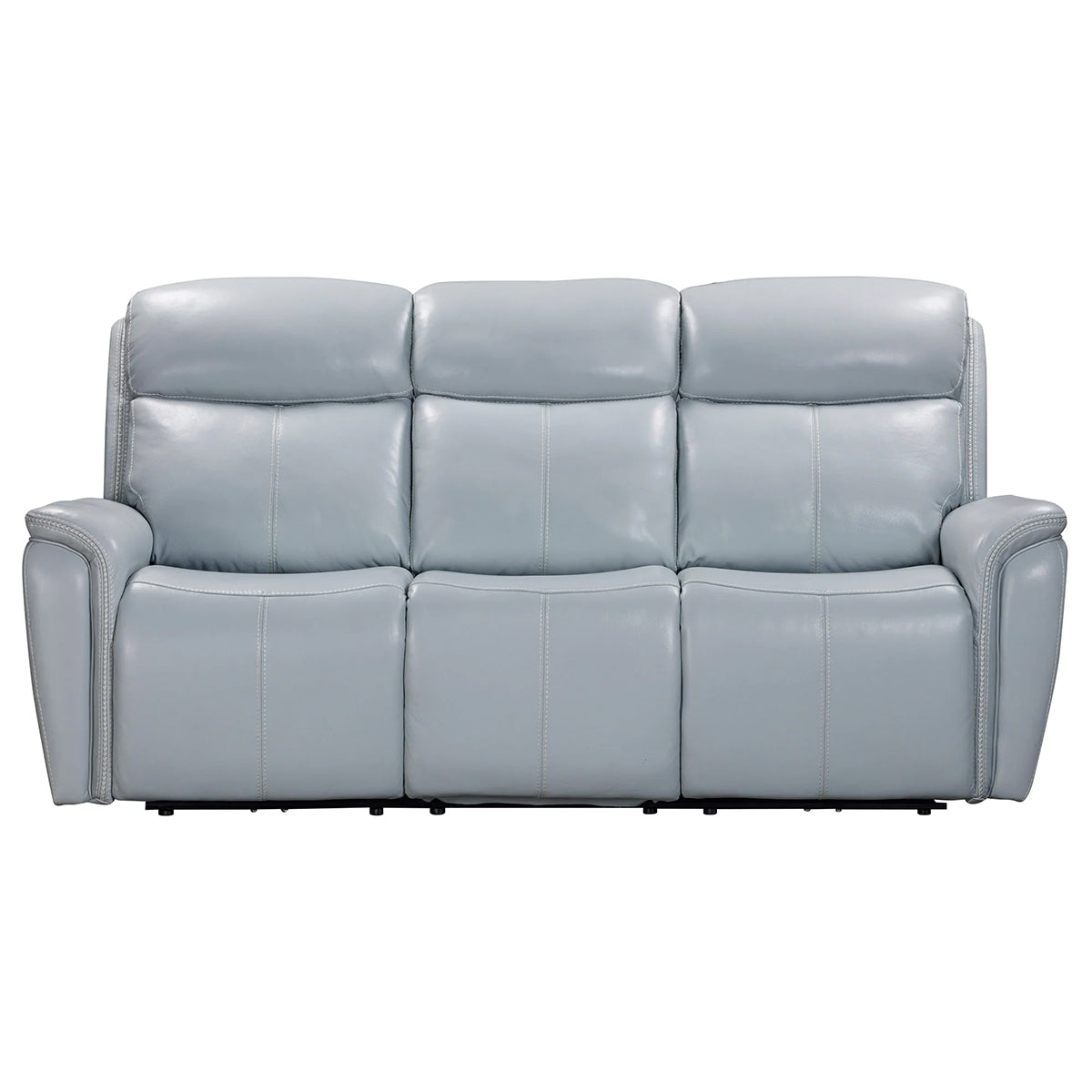 Cascade Leather Mist Gray Power Headrest Sofa