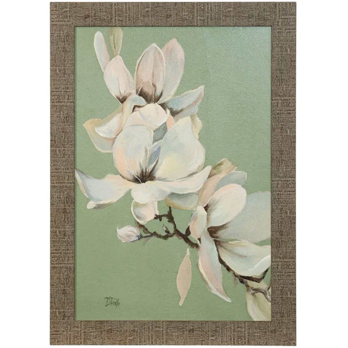 MAGNOLIAS/SAGE TEXTURED ART