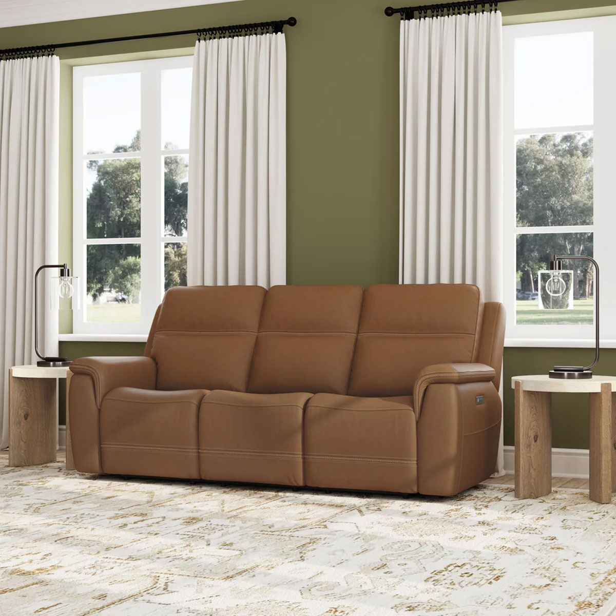 SAWYER HARVEST SOFA W/ POWER HEADREST & LUMBAR