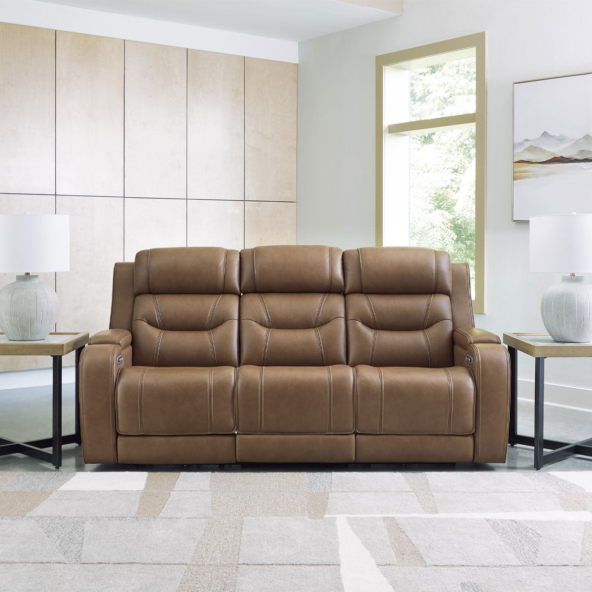 Knightington Sofa With Audio In Caramel