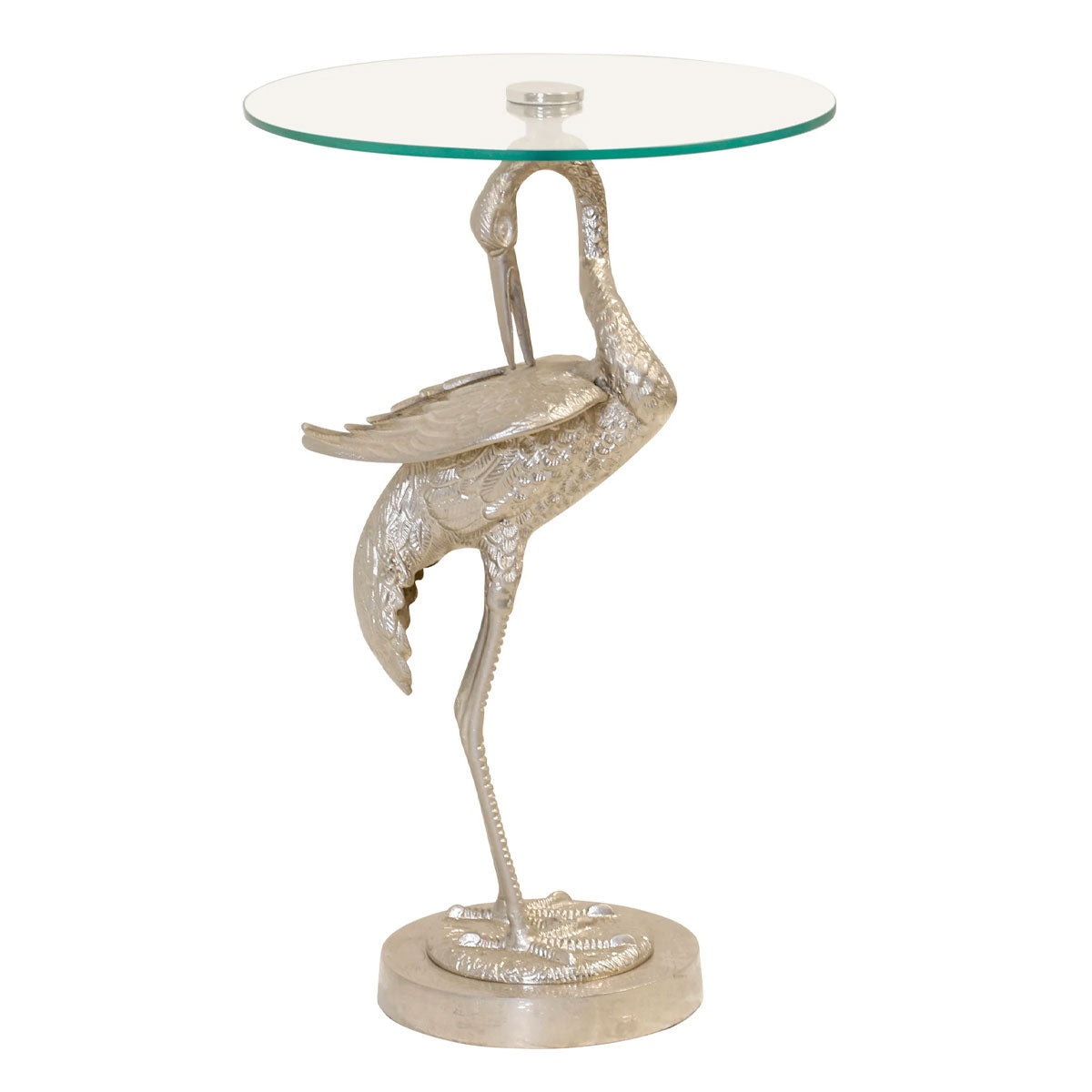SILVER CRANE SIDE TABLE