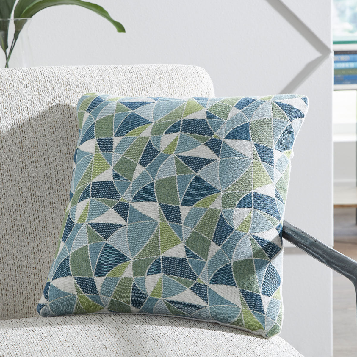 Seanow Turq Grn Geo Pillow