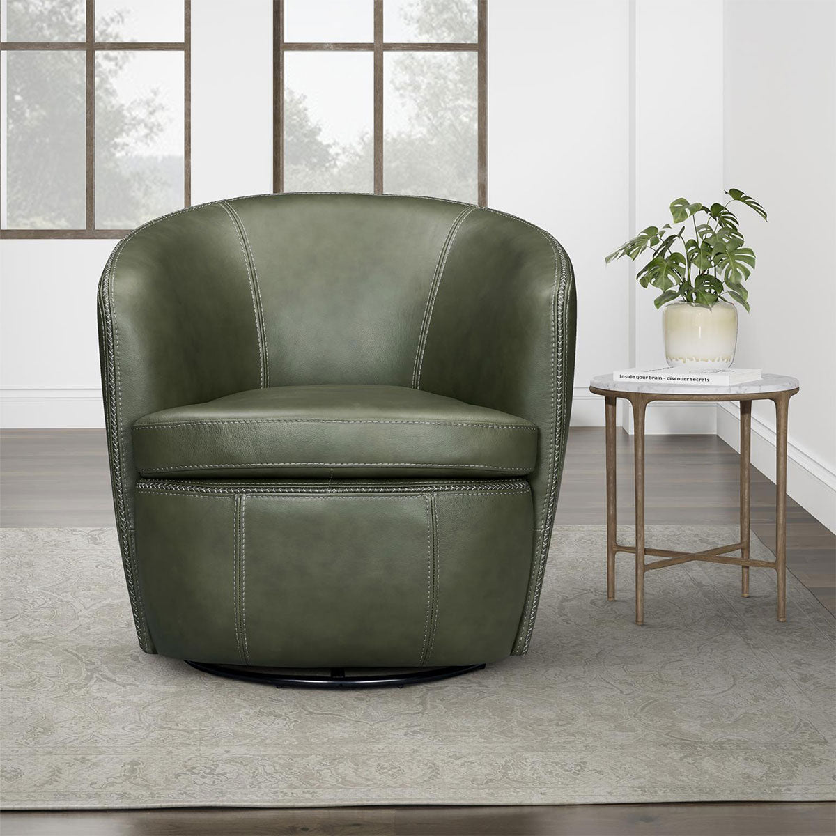 BAROLO LTHR SW CHAIR IN SAGE