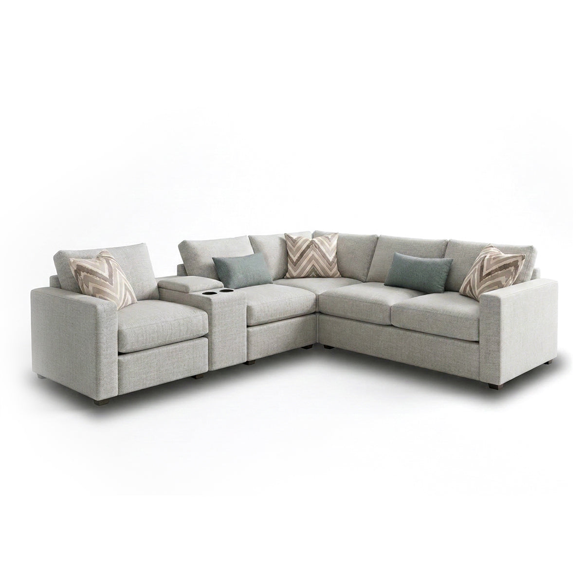 QUEEN ANN 5PC SECTIONAL W/CONS