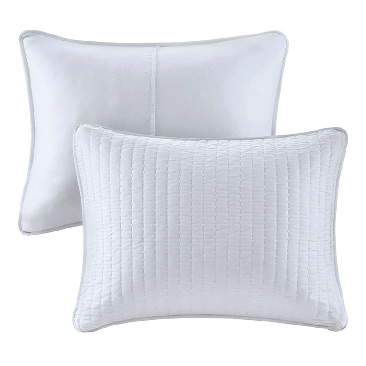 Keaton 3pc White Cvrlt Kg Set