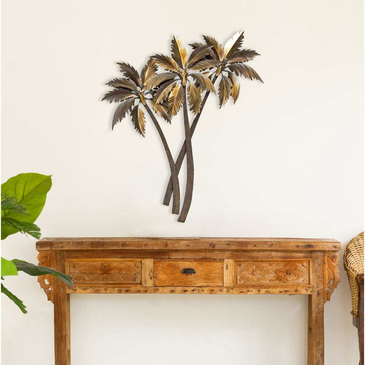 Triple Palasari Metal Palm Art