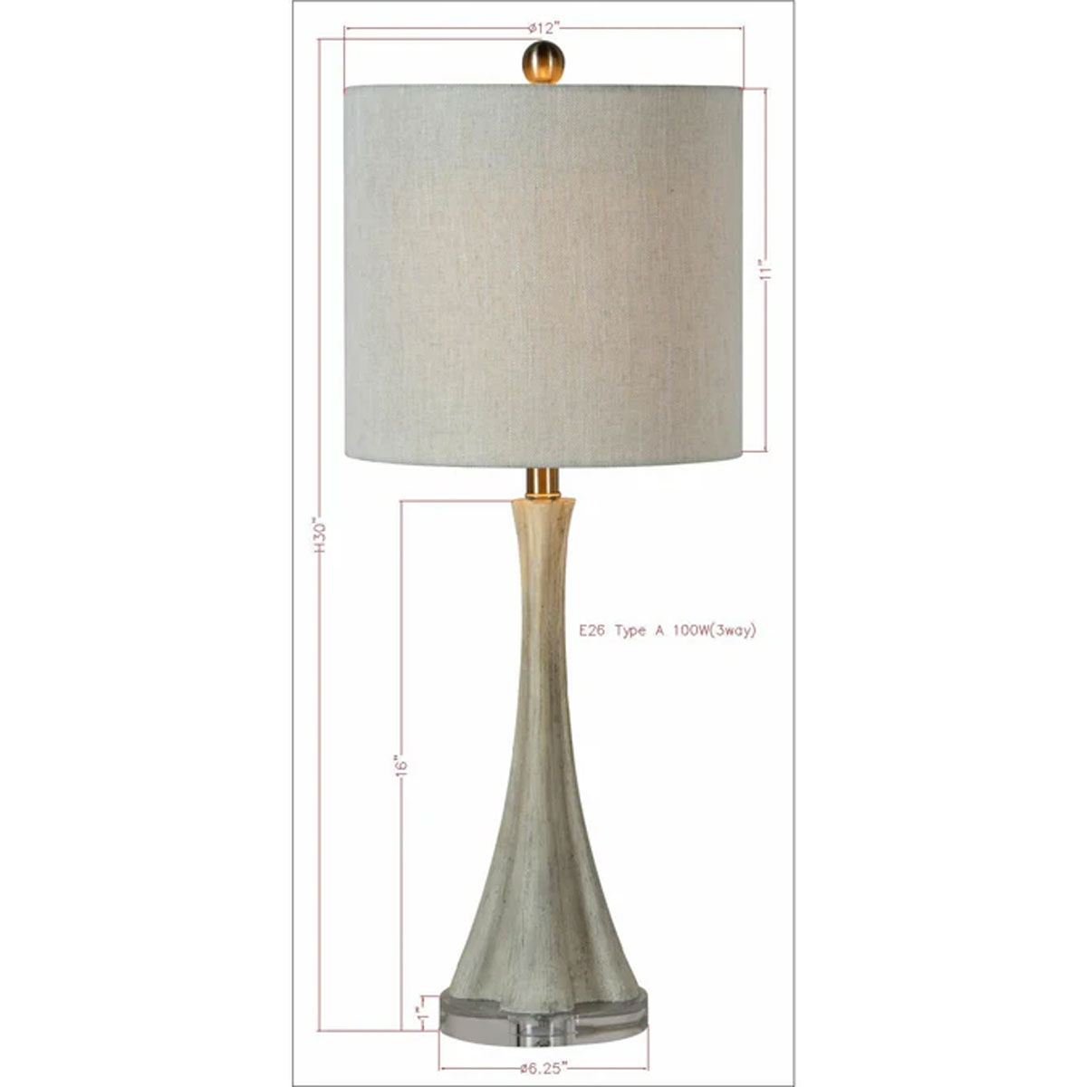 Callie Trad Gray Wd/cyrstl Tl