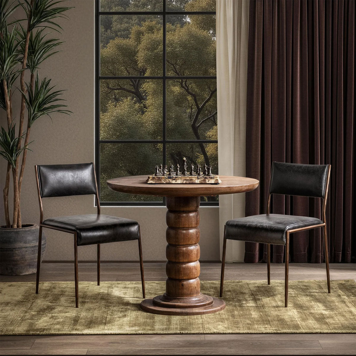 HILLROSE 36" DIN TABLE PECAN B