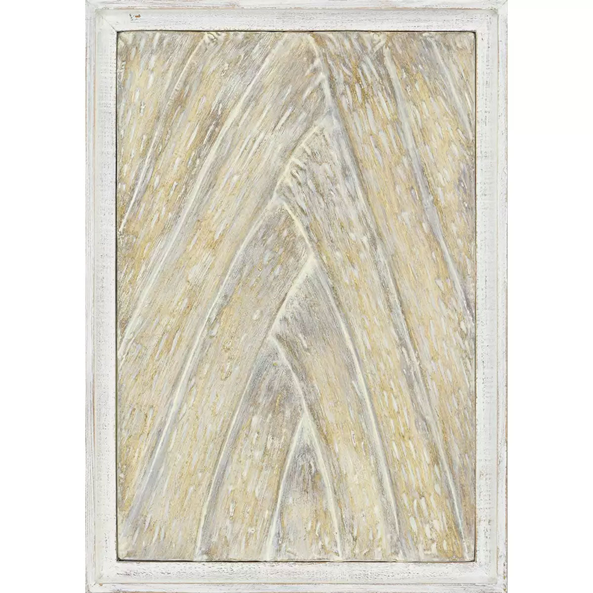 PALM FROND CEMENT WALLART S/4