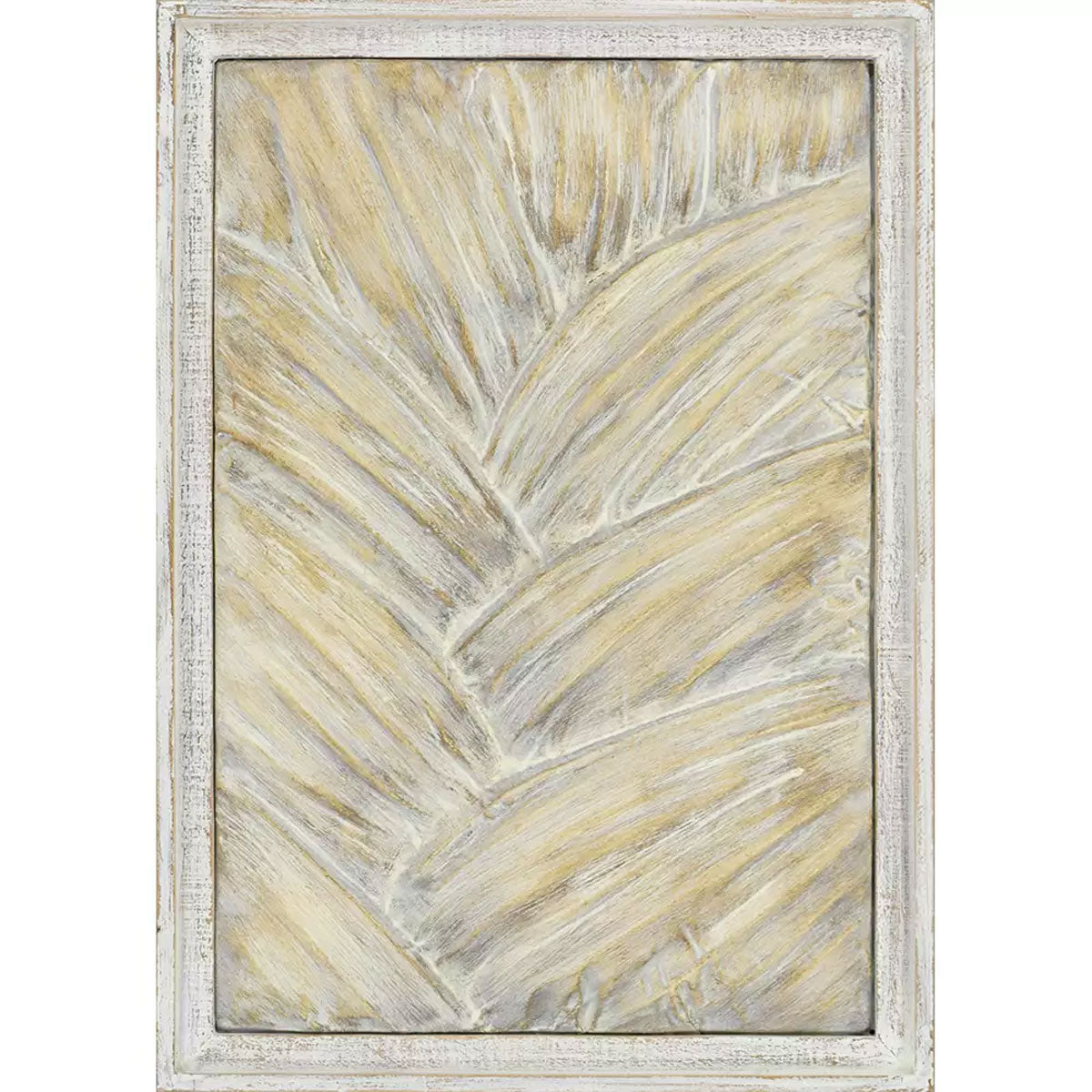 PALM FROND CEMENT WALLART S/4