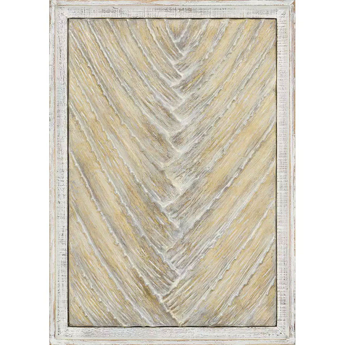 PALM FROND CEMENT WALLART S/4