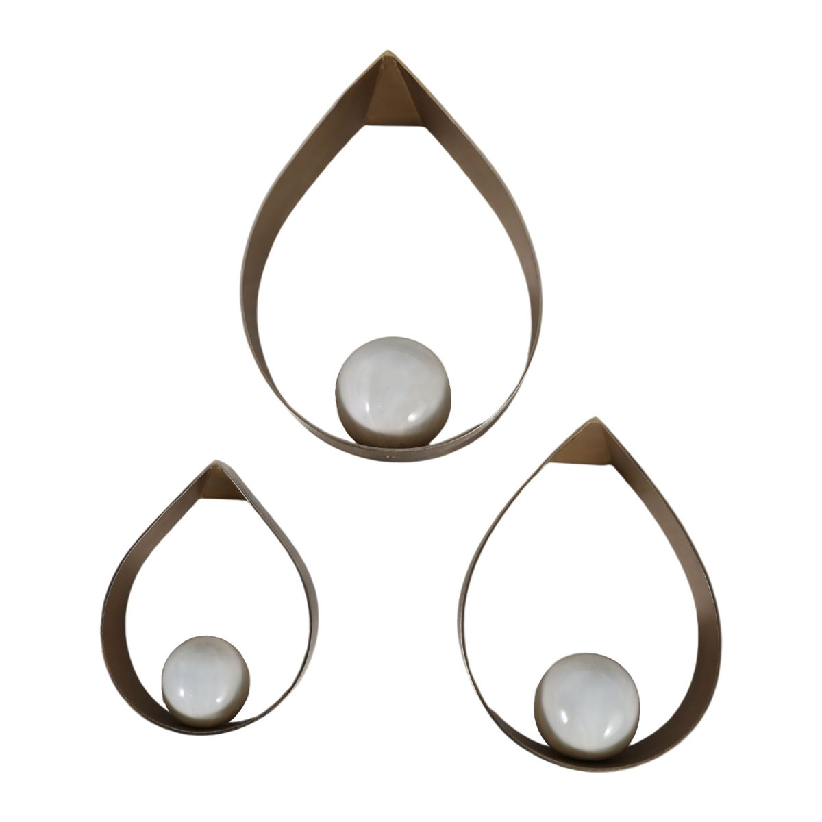 S/3 ROYALTON GOLD TEARDROP ART