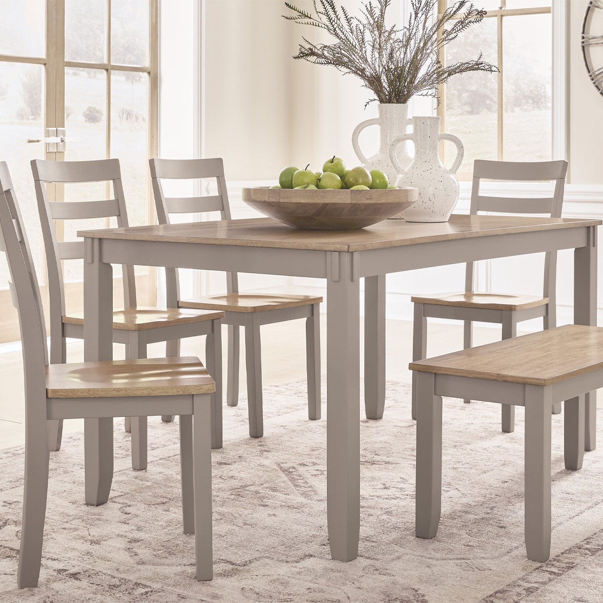 HARPERFELD NAT/GREY 6PC DIN W/