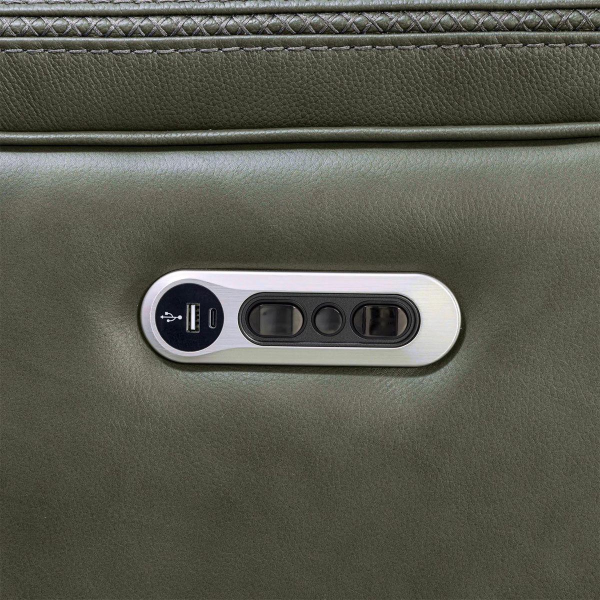 Cascade Sage Leather Sofa With Power Headrest
