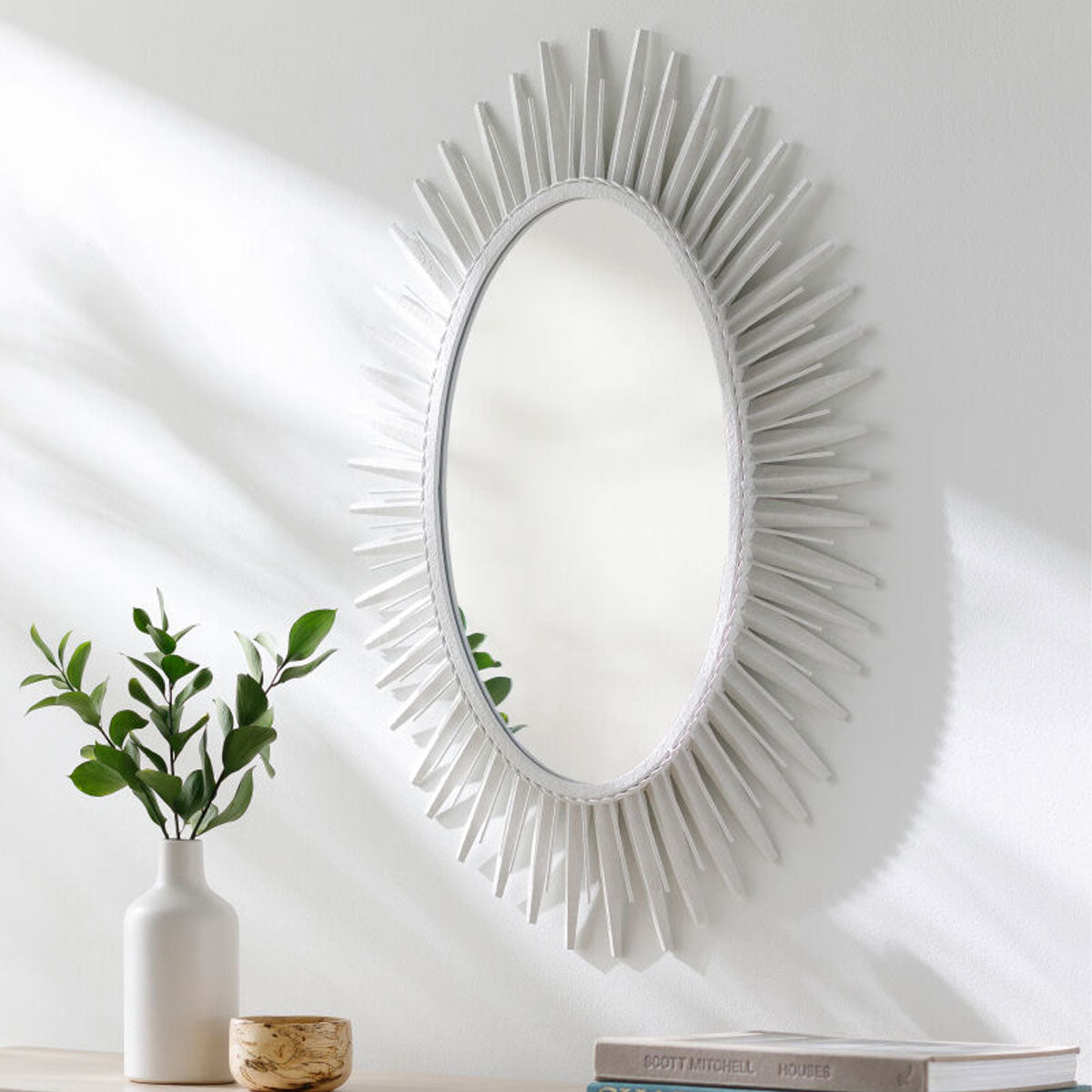 Nihal White Accent Mirror