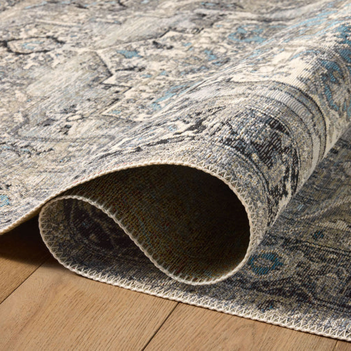 MIKA1 GRY/BL OUTDR 5'3X7'8 RUG