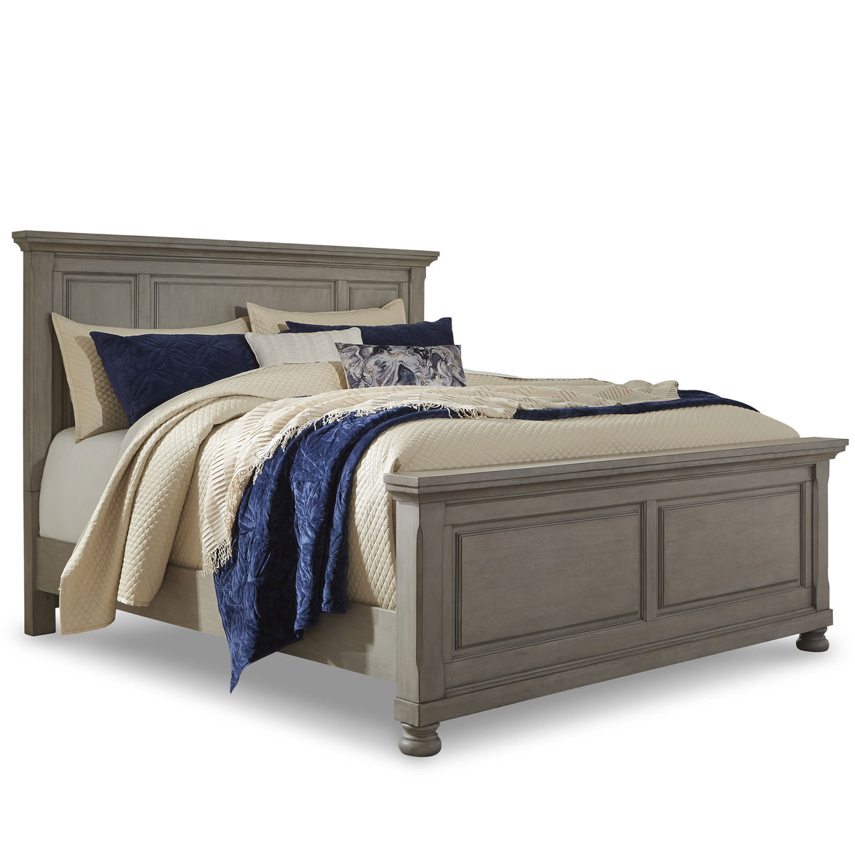 Kenley gray #headboard style_panel, bed storage type_none