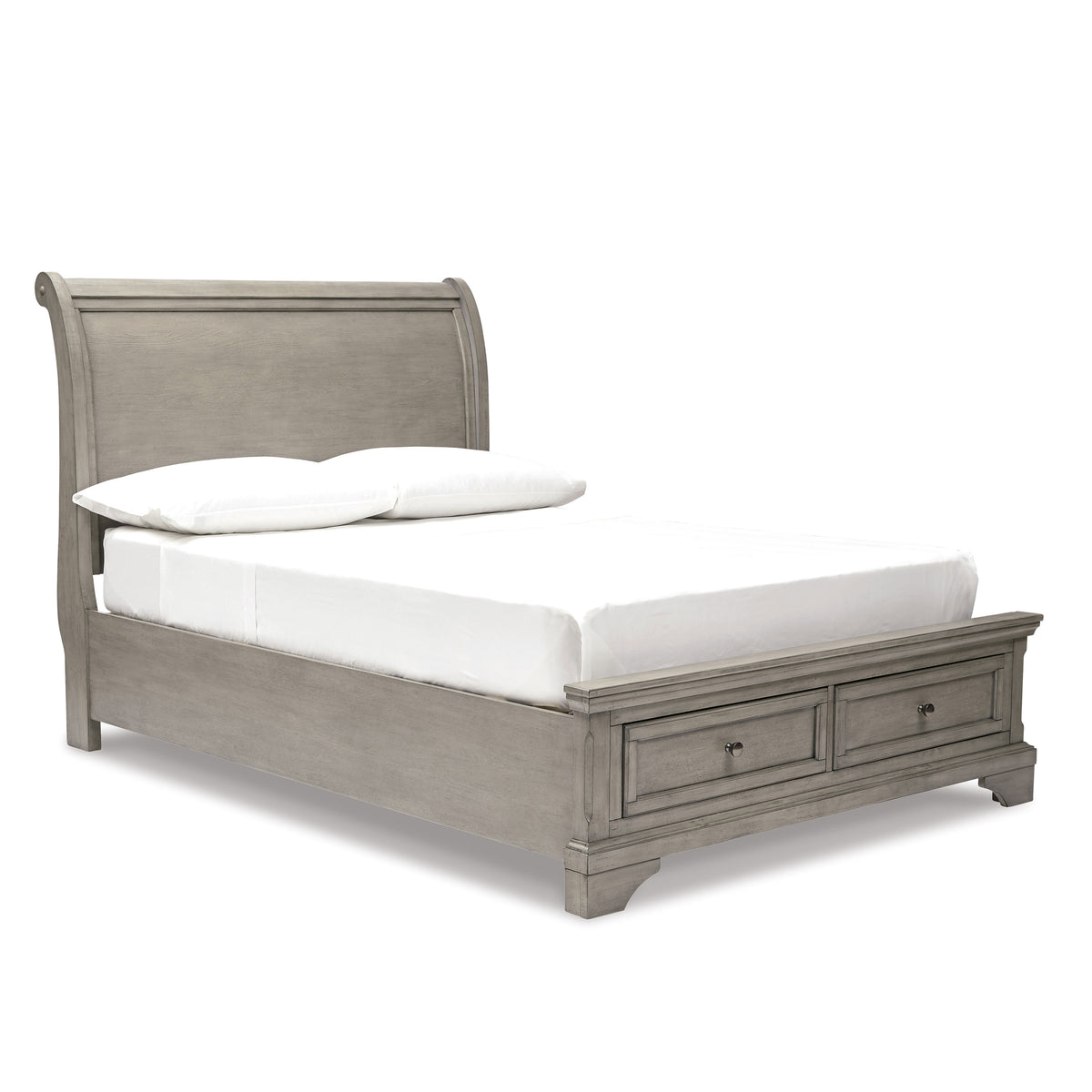 Kenley gray #headboard style_sleigh, bed storage type_end drawers