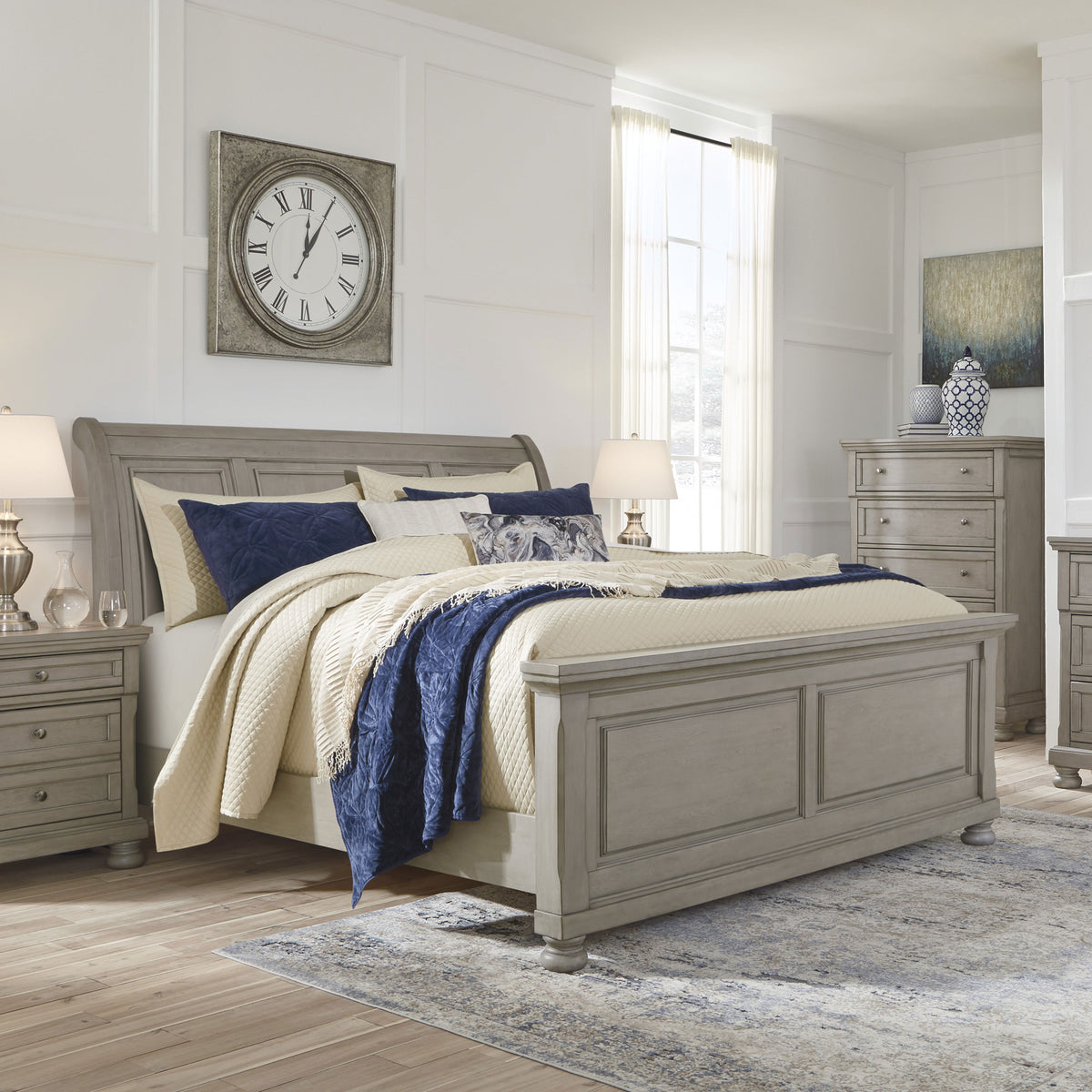 Kenley gray #headboard style_sleigh, bed storage type_none